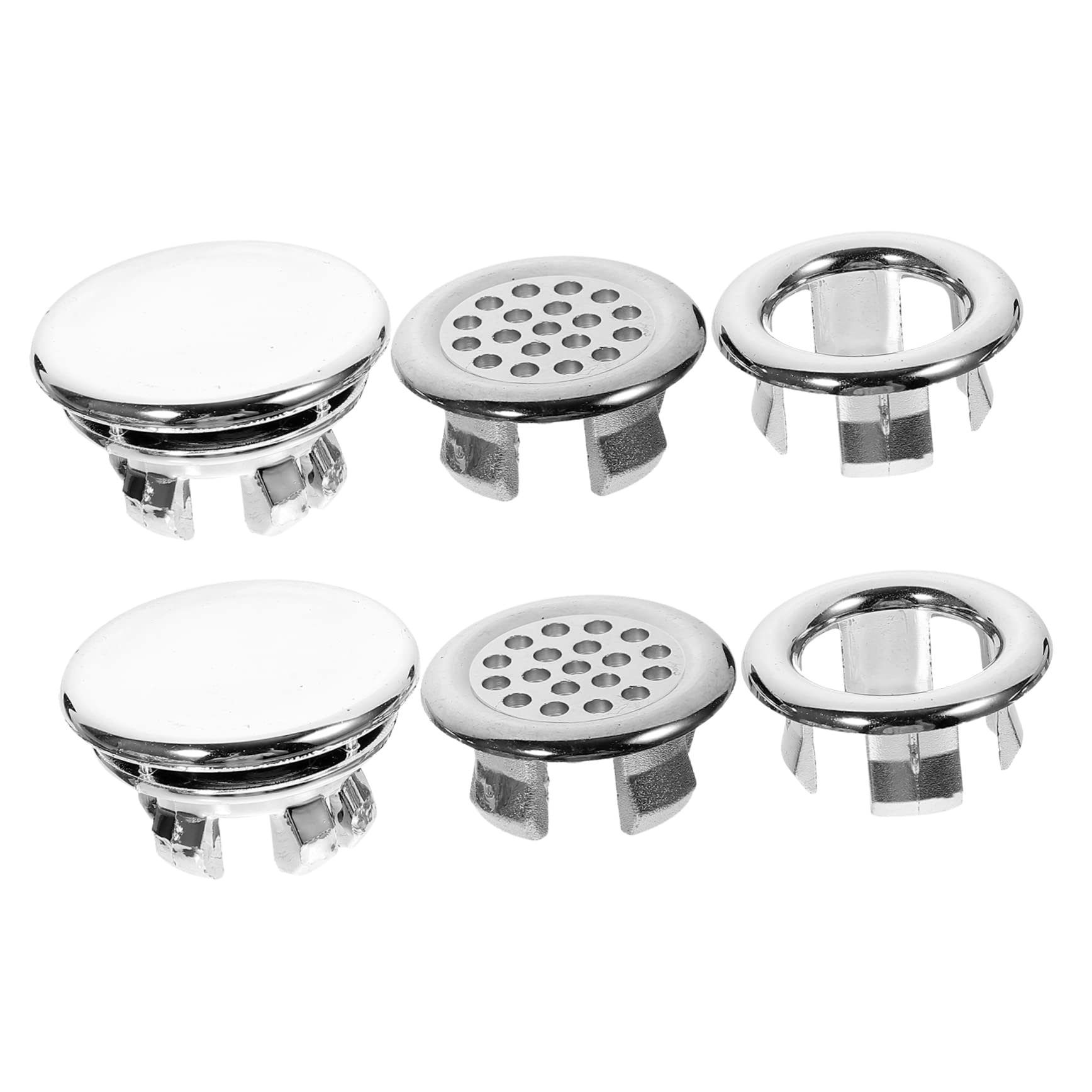 Housoutil Sink Overflow Ring Replacement 6 Pack Bath Sink Overflow Cover Universal Decorative Wash Basin Accessory Easy Install for Bathroom Vanity