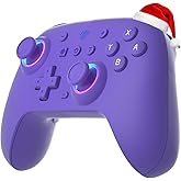 SZYUYU Switch Controller for Nintendo Switch, Switch Pro/OLED/Lite/PC | Switch Controller with 7 Colors LED Light/3-level TURBO Adjustable,4-Speed Dual Vibration, Wake Up,6-Gyro Axis Motion, Purple