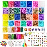 22,000+ Rainbow Rubber Bands Refill Kit, Over 20,000 Loom Bands in 41 Colors, 1000 S-Clips, 6 Y Looms, 280 Beads, 52 ABC Beads, 50 Charms, Backpack Hooks, Crochet Hooks and ABC Stickers by INSCRAFT