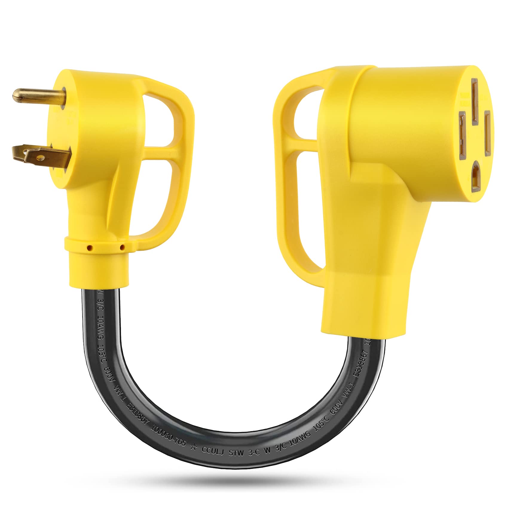 Photo 1 of Rvhouse Power Adapter Cord NEMA TT-30P Male to 14-50R Female Plug Power Dogbone with Grip Handle Heavy Duty Electrical Adapter for RV Trailer Camper 30 Amp to 50 Amp 110V 3300W