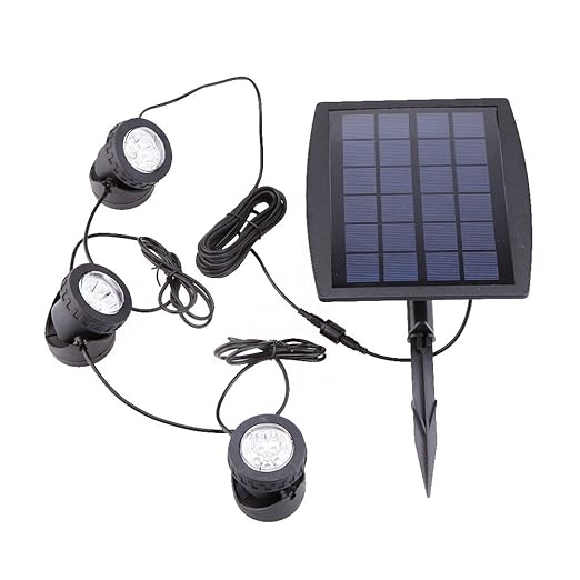 Lixada Solarspots, 3 Scheinwerfer, 18 LEDs Unterwasser Lampen Außenbeleuchtung