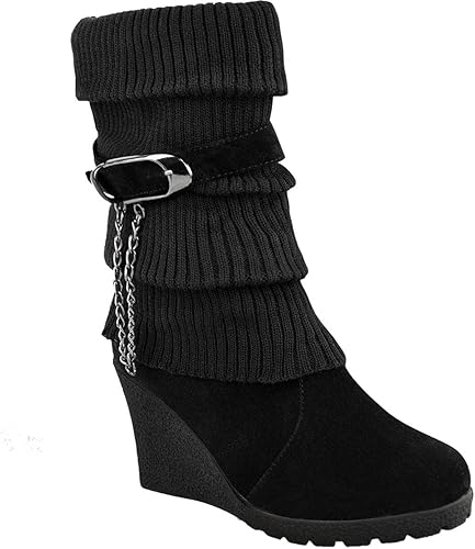 ladies wedge boots