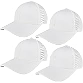 4 Pack Adult Quick Dry Baseball Cap Laser Cut Mesh Hat Golf Hats Ball Cap for Men Women Summer Outdoor Sports (US, Alpha, One Size, Color Style 1)