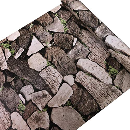 Indian Royals Waterproof Self Adhesive White Grey Brick Pattern