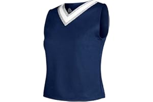 Ion Cheerleading Uniform Top for Girls - V-Neck Tank Cheer Shell Top