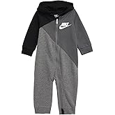 Nike Baby Boys Amplify Hooded Full Zip Romper (Black(56G035-023)/Grey, 3 Months)