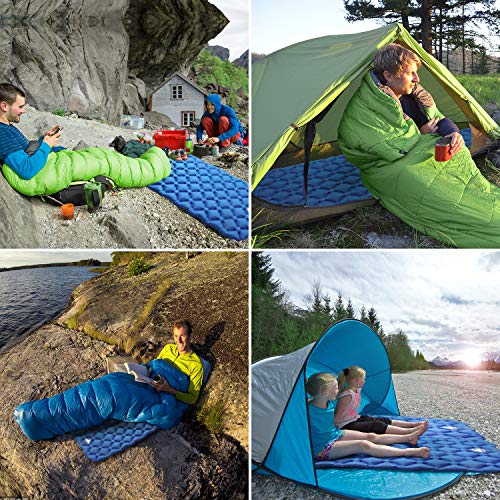 EVOLAND Ultralight Sleeping Pad for Camping, Inflatable Lightweight Compact Camping Sleeping Air Pads with Pillow for Backpacking, Hiking - Thumbnail 5