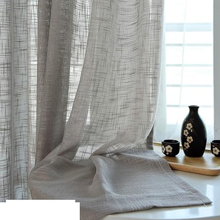 Tende Di Lino E Cotonecamera Da Letto Ispessita Con Luce Trasparente Soggiorno Balcone Sheer Termico Isolato Pannello Tende Grigio