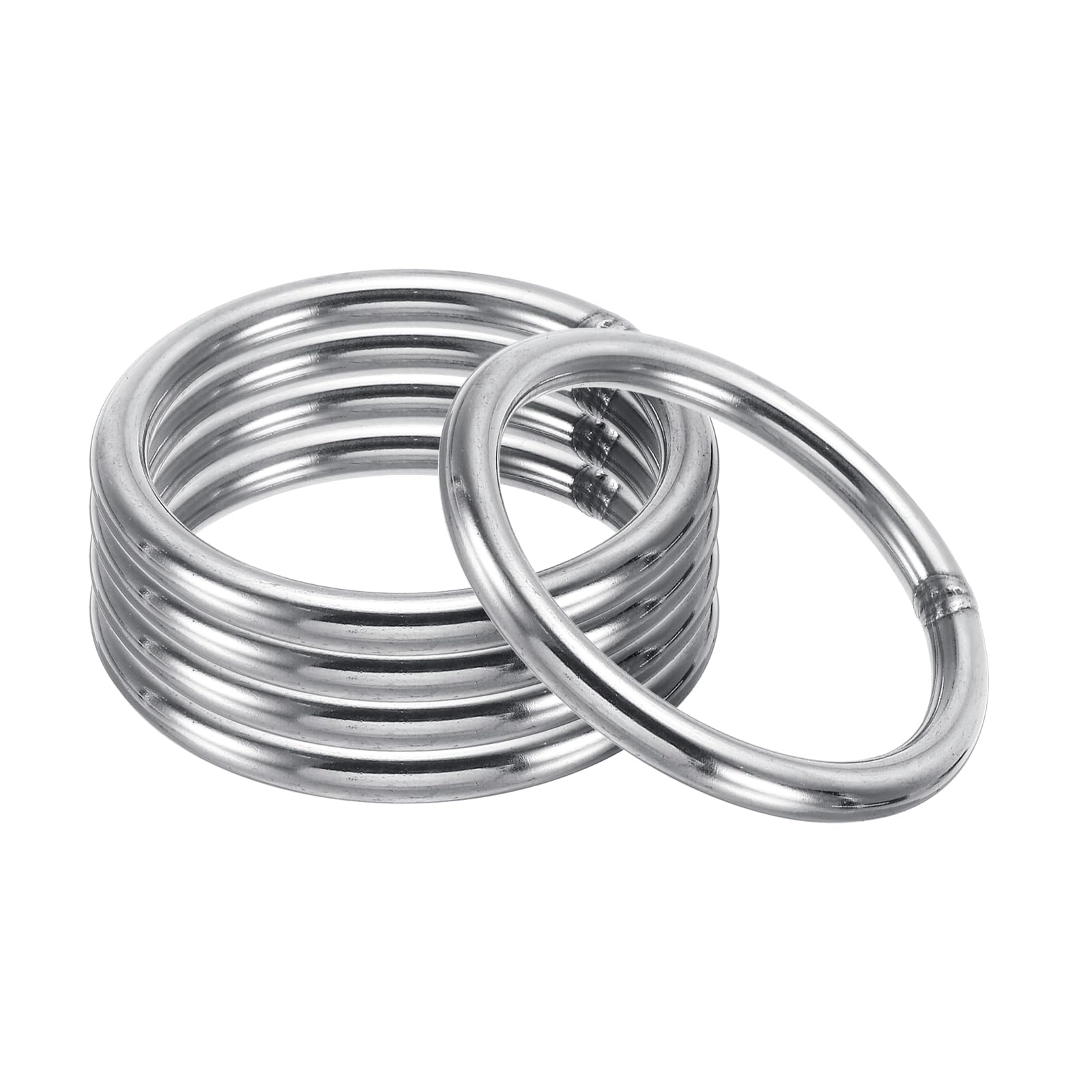 PATIKIL 48mm Metal O Rings, 5 Pack 304 Stainless Steel Round Rings for Hardware Bags Belts Hanging Baskets DIY Craft Supplies