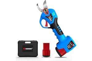KOMOK Cordless Electric Pruning Shears, 2 Rechargeable Battery Powered Pruners Fruit Tree Branches Cutter with LED, 16.8V 25mm/1" Cutting Diameter, 6-8 Working Hours Good for Arthritis Hand