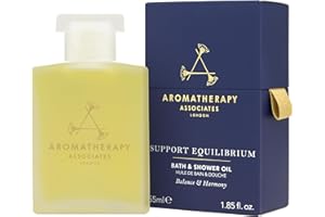 Aromatherapy Associates Support Equilibrium Bath and Shower Oil – Hydrating Oil with 3 Essential Oils to Uplift Mind, Body, and Spirit (1.86 oz)