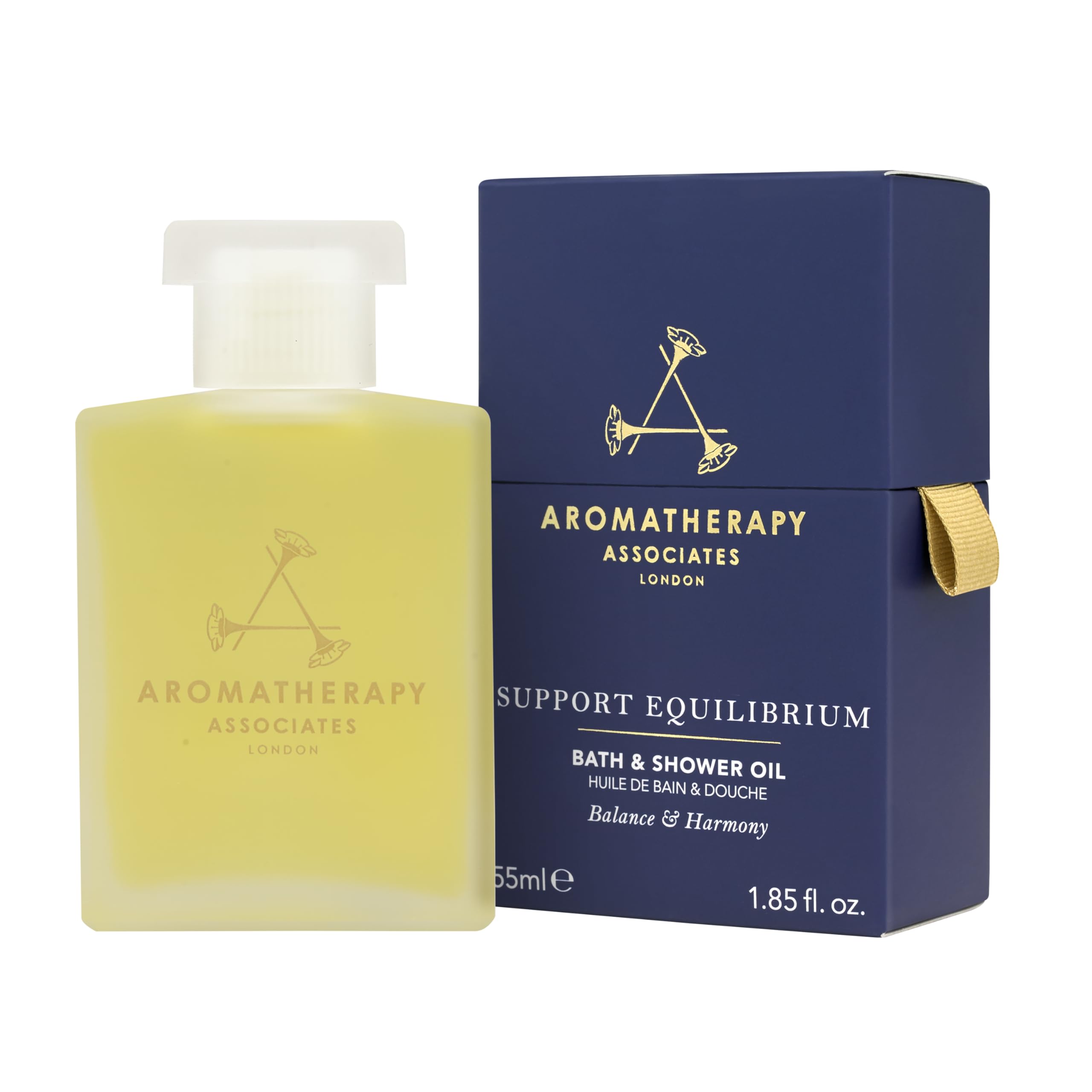 Aromatherapy Associates Bath and Shower Oil, Luxury Spa, Natural Bath, Bath Oil, Vegan, Cruelty Free, Environment Friendly (55 ml (Pack of 1), Support Equilibrium Bath and Shower Oil)