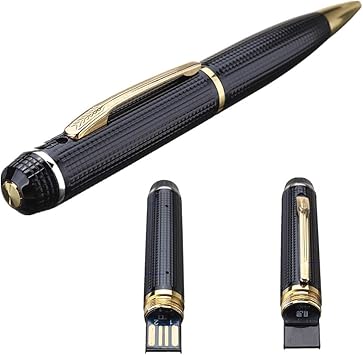 Stift Spionagekamera Aufnahme Von Audio Foto Und Video In Hd Schwarz Und Gold Amazon De Baumarkt