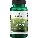 Swanson Bamboo Extract for Hair and Nails Silica Supplement Supports Collagen 300 mg 60 Veggie Capsules
