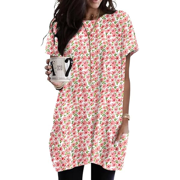 Naggoo Womens Summer Dresses 2025 Short Sleeve O Neck Loose