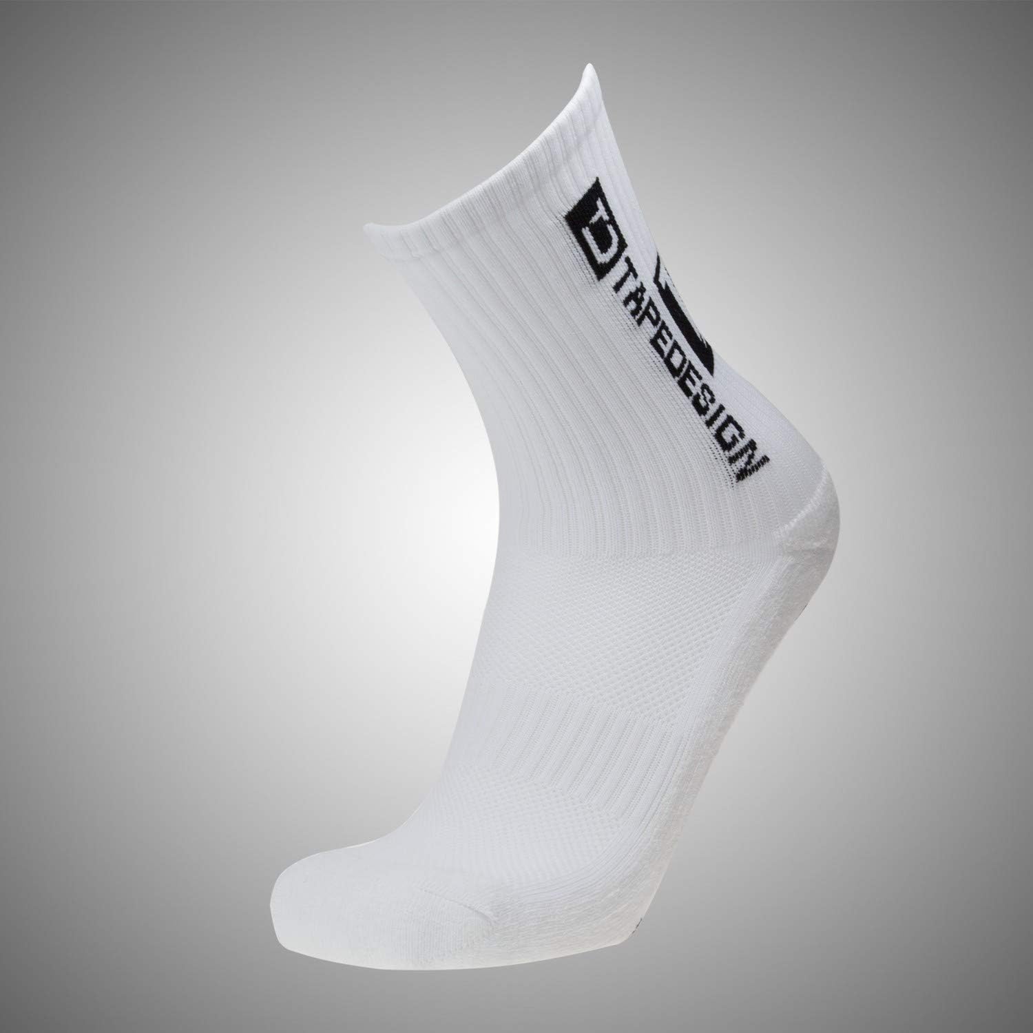 Tapedesign Mens Classic Grip Socks Cotton White One Size