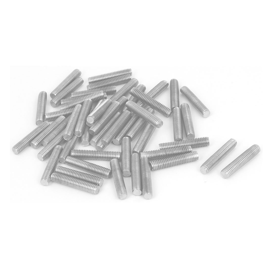 sourcingmap M6 x 30mm Male Threaded 304 Stainless Steel Rod Bar Studs Fasteners 50 Pcs
