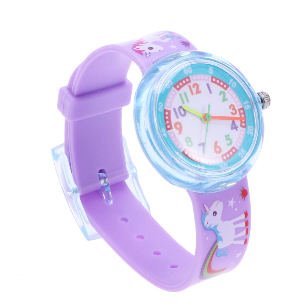 Hemobllo Kids Watches - Cute Cartoon Unicorn Watch Childrens with Silicone Band Girls ES Toddler Children's Time Teacher for Girls Boys Age 5-11 Years Old