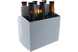 TFD Supplies Six Pack Bottle Cardboard Carrier Boxes for 12oz Beer or Soda Bottles (10 Pack)