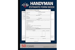Handyman Estimate Form Book: Handyman Service Estimating Sheets | Tradesman Work Order Forms | 100 Pages (50 Forms)
