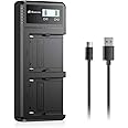 Powerextra Fast Charger Dual USB Charger with LCD Display for Sony NP-F970 NP-F930 NP-F950 NP-F960 NP-F550 NP-F530 NP-F330 NP-F570 Battery