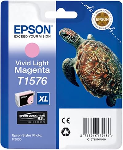 Epson T1576 Vivid Light Magenta Ink Cartridge Stylus Photo R3000 Genuine