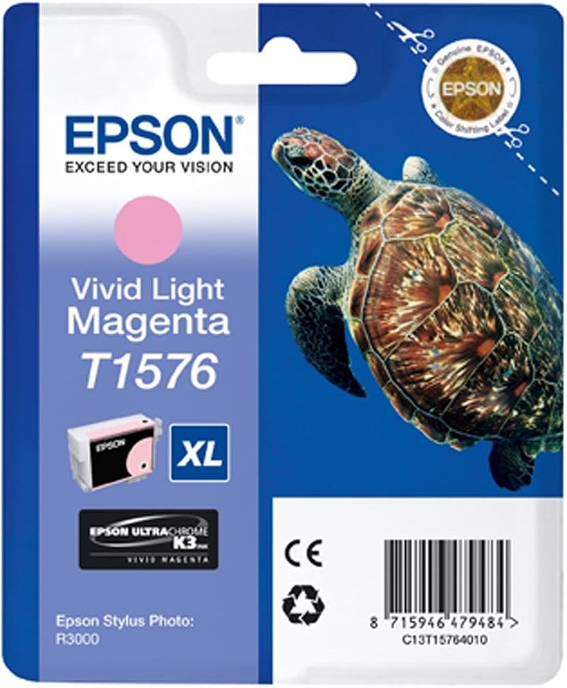 Epson T1576 Vivid Light Magenta Ink Cartridge Stylus Photo R3000 Genuine