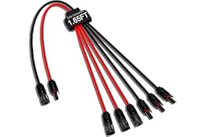 JXMXRPV Solar Connectors for 3 Solar Panels, Tool-Free Solar Panel Wires and Connectors, Waterproof Solar Cable Splitter, 2 to 6 Y Branch Parallel Adapter for Solar Extension Cable