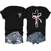 Christian T Shirts for Women Funny Faith Bible Verse Graphic Tee Vacation Summer Casual Religious Short Sleeve Tops