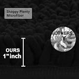wyewye Bath Mat 40x60cm Chenille Non-Slip Absorbent Quick Dry Black view 3