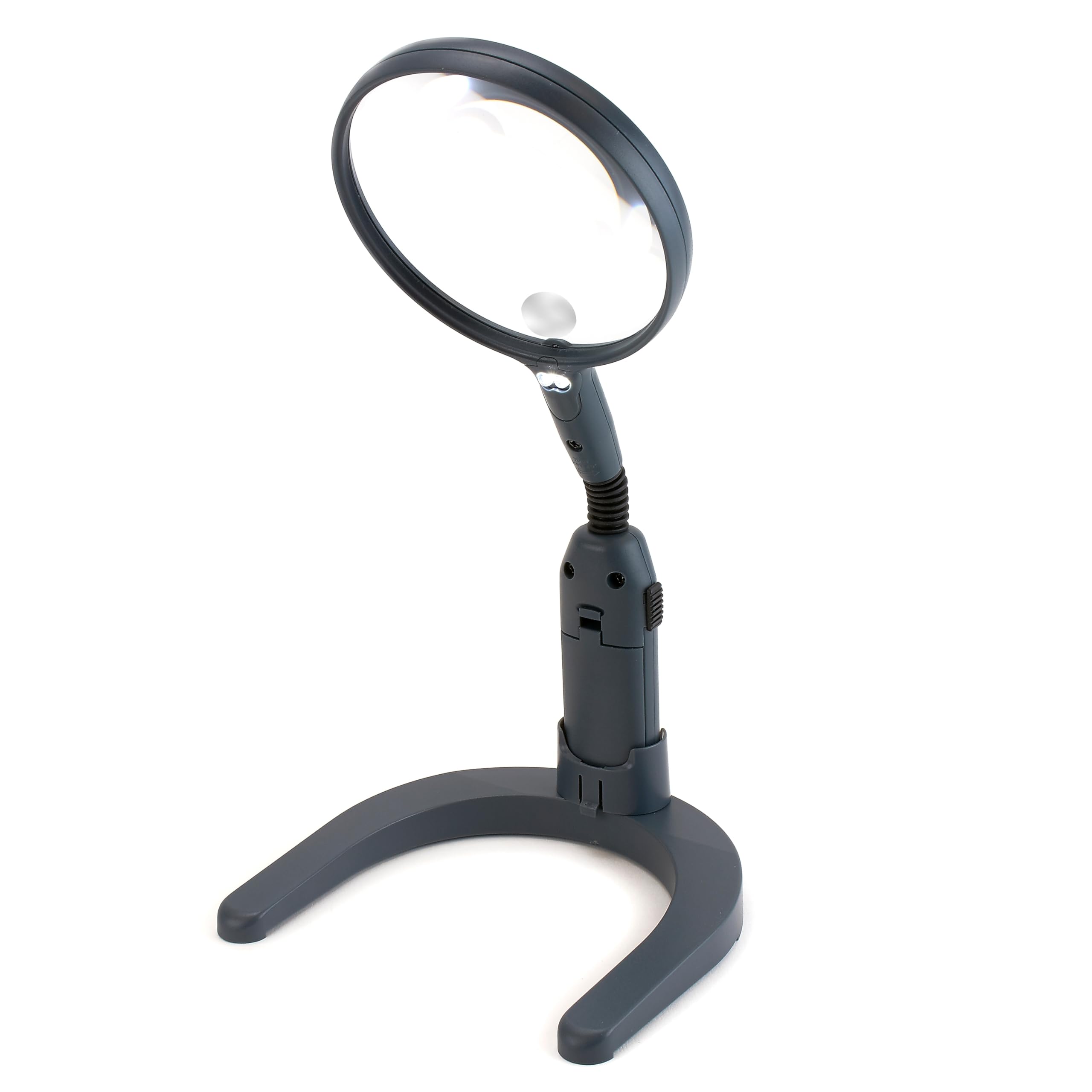 Carson GN-55 MagniLamp LED Lighted Hands-Free or Handheld 2-in-1 2x Magnifier with 3.5x Spot Lens, Silver — image 1