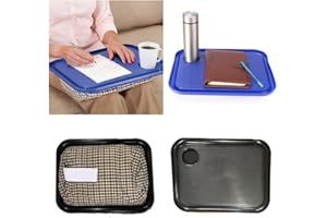 Lap Desk for Bed with Built-in Cup Holder for Eating Writing Reading and Crossword Activities Hard Plastic Tray with Soft Leg