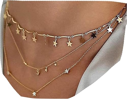 BERYUAN Women Simple Choker Moon Star 