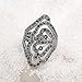 Dnswez Vintage Black Marcasite Crystal Butterfly Filigree Wide Cocktail Rings for Women Xmas Gift