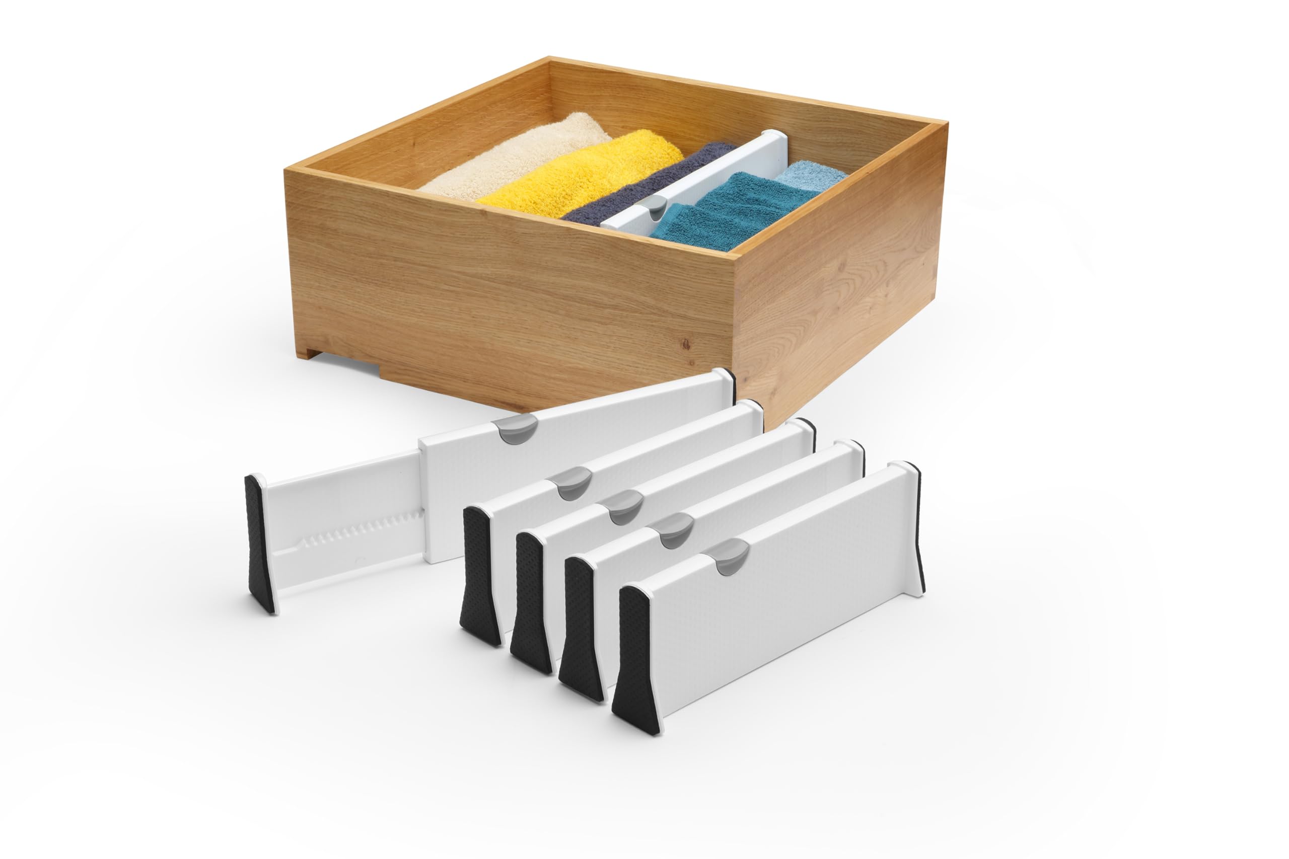 Photo 1 of Draw Divider 5 Pack - Adjustable Draw Dividers for Baby Clothes & Drawer Organizers for Clothing- Nursey Drawer Organizers & Drawer separators 4" High x 11"- 17.25" Long