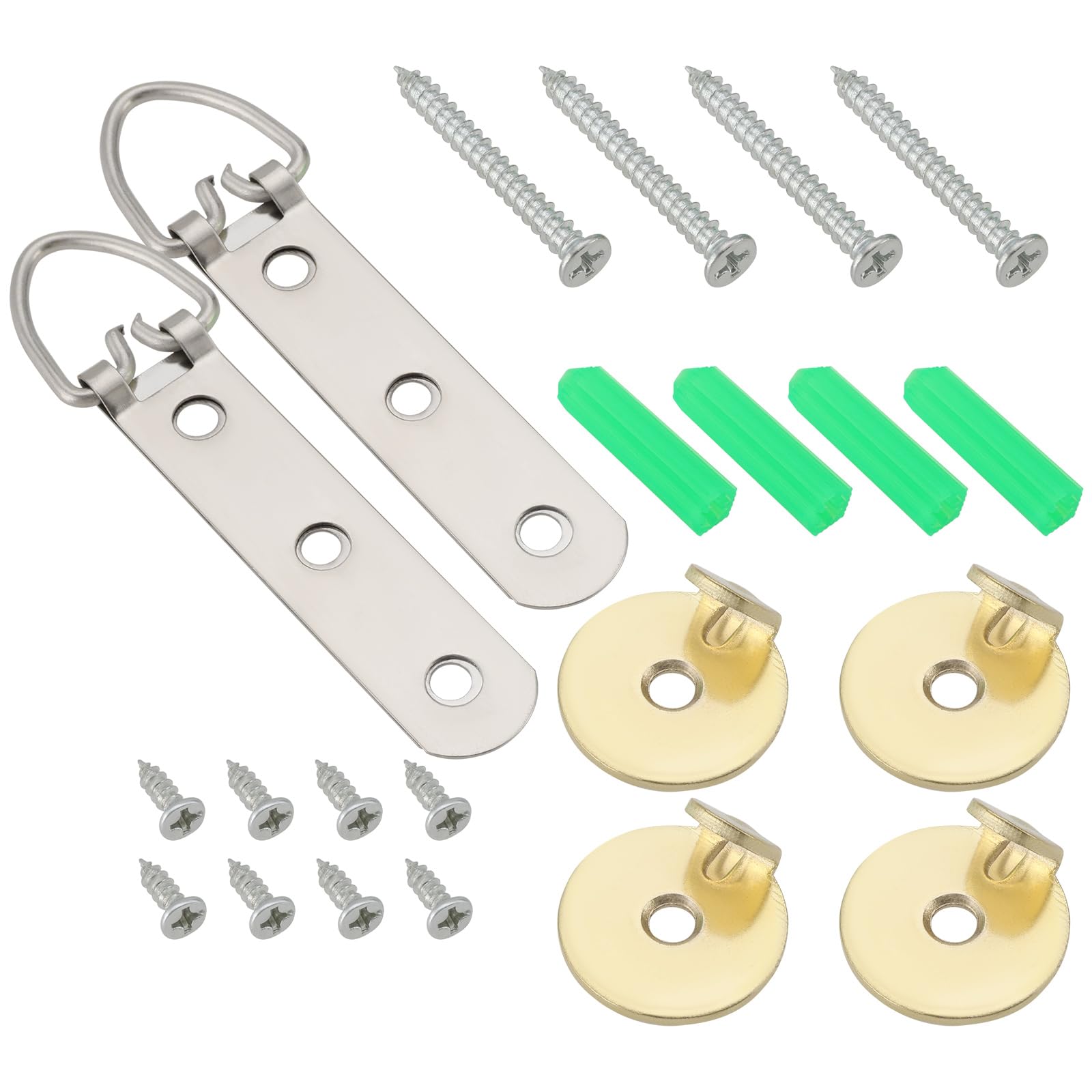 YINETTECH 4 Sets Large Picture Mirror and Frame Hanging kit Three-Hole Long Hook Mirror Hanging Kit for Plasterboard Brick Concrete Hollow Block