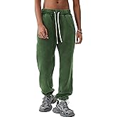Keeliya Men's Fleece Sweatpants Vintage Acid Wash Joggers Pants Casual Baggy Tapered Athletic Sweats with Pockets