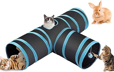 Fhodigogo Cat Tunnel Toy 3-Way Pop-Up Foldable Indoor Tunnel Kitten Rabbit