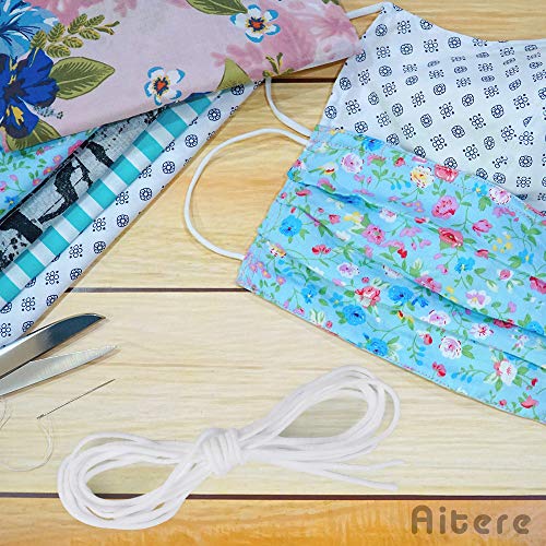 55 Yard Earloop Cord Elastic Strap, White Cord Stretchy Ear Tie Rope Handmade String for Sewing,1/8-Inch (3mm) by Aitere
