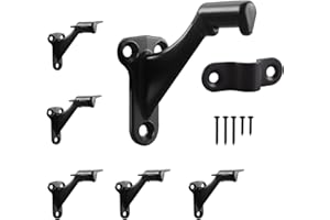 Handrail Stair Brackets 3" Oil Rubbed Bronze Finish, 6 Pack Heavy Duty Support Hardware for Stairways with Screws, Staircase Hand Rail Bracket for Home or Office, HOME MASTER HARDWARE