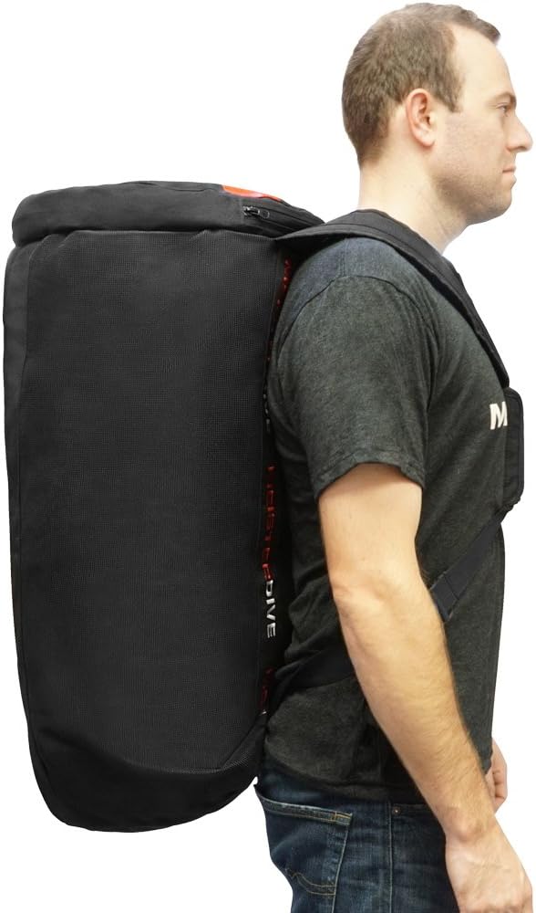 Meister Mesh Duffel Backpack Dive Bag w/Dry Pocket for Scuba & Snorkeling - Black : Clothing