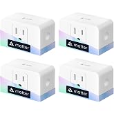 meross Matter Smart Plug, Energy Monitoring, Standby Killer, FFS Easy Setup | App & Voice Control Wi-Fi Outlet Support HomeKi