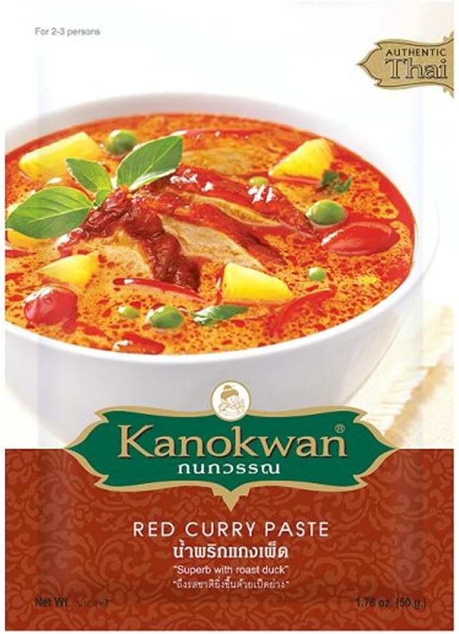 Kanokwan Red Curry Paste 1.76 oz / 50g, (Pack of 4)