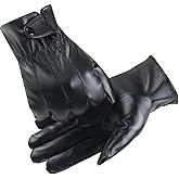 LJCZKA Winter Driving Warm Leather Gloves Thermal Touchscreen PU Faux Leather Warm Gloves For Men