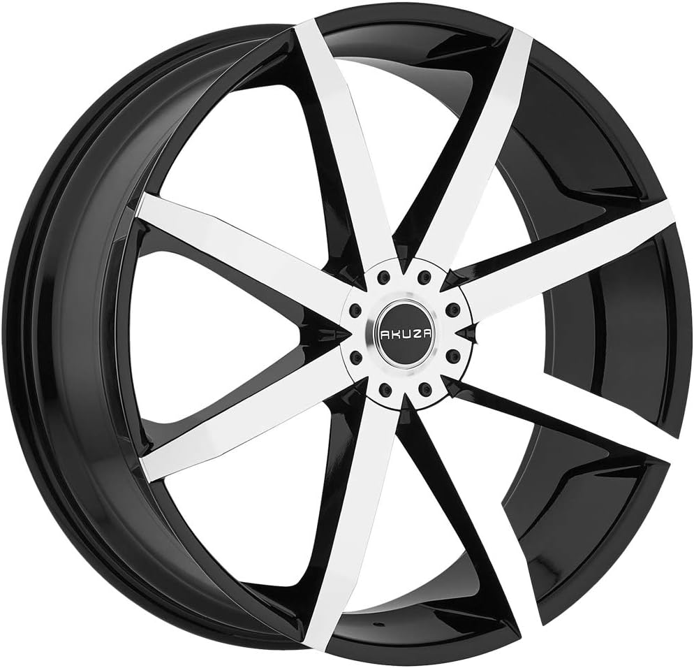 Akuza 843 Zenith 22x8.5 Black and Machined Wheel / 5x108mm 5x114.3mm / 45mm Offset / 74.1mm Hub Bore