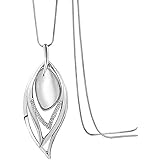 Solid Long Sweater Necklaces for Women Elegant Triple Stack Cubic Zirconia Pendant Rhombic Rhinestone Pendant Y Necklaces Fashion Jewelry…