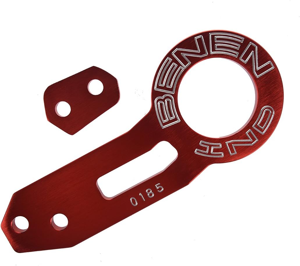 BENEN Rear Tow Towing Hook for Universal Car Auto Trailer Ring Aluminum alloy Red