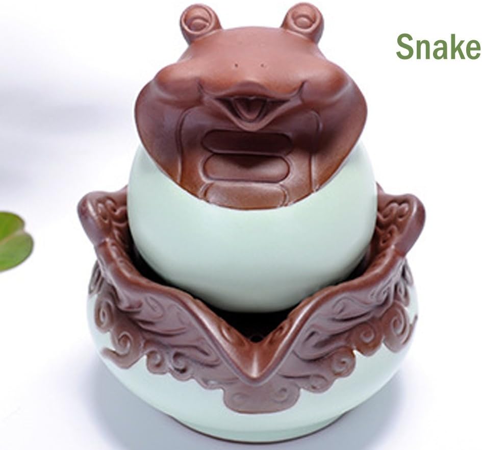 ToiM Chinese 12 Animal Zodiacs Theme Individual Kung fu Tea Set, Portable Pack (Snake)