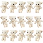 ifundom Mini Bear Doll 4.33In Lightweight Plush Figurines Portable Bear Pendant Multi-Function Decor for Keychain Backpack Handbag DIY Accessories