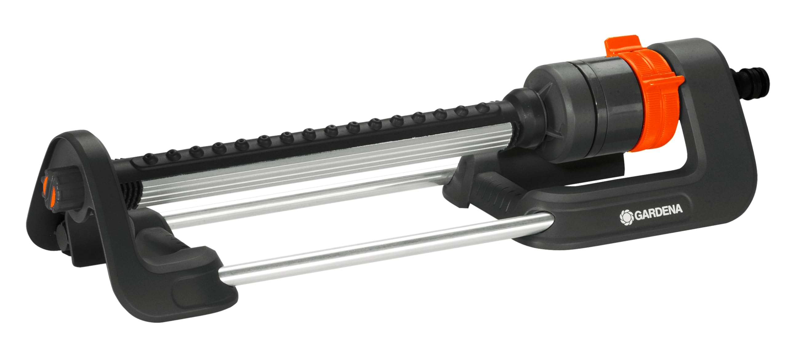 Gardena Aqua M rectangular sprinkler: Lawn sprinkler for watering areas of 110–250 m², range 8–18 m, spread max. 14 m, built-in metal filter (18702-20)